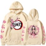Anime Demon Slayer Nezuko Cherry Flower Graphic Hoodie