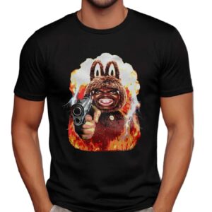 Laboomboom Labubu Lighting Flame Meme Graphic T Shirt