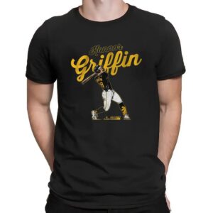 Konnor Griffin Pittsburgh Pirates Slugger Swing Pose T Shirt