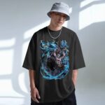 Inosuke Beast Breathing Blue Aura Graphic Demon Slayer Anime T Shirt
