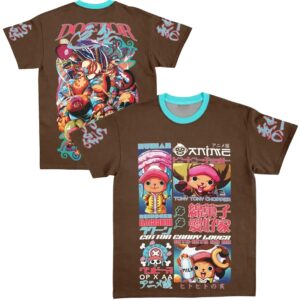 DOCTOR Tony Tony Chopper V4 One Piece Extra Print - Large Print - Sleeve Print T Shirt