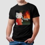 Hello Kitty Chaos Burning Car Graphic T Shirt