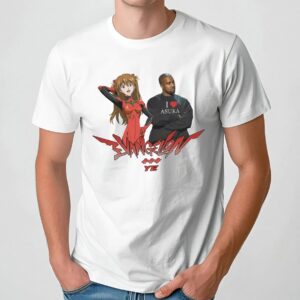 Asuka Evangelion And Kanye West Wearing I Love Asuka T Shirt