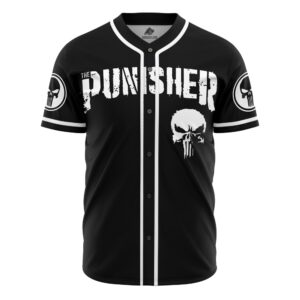 The Punisher Marvel Skull Button Up Baseball Jersey
