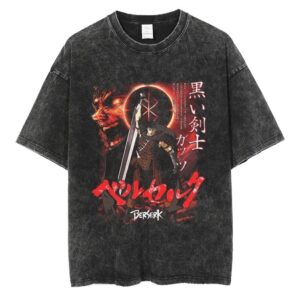 Berserk Guts Black Swordsman Eclipse Design Anime T Shirt