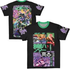 King Of Hell Roronoa Zoro V4 One Piece Streetwear Extra Print - Large Print T Shirt