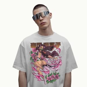 Nezuko Kamado Demon Slayer Demon Form Flowers Anime T Shirt