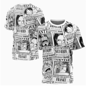 Straw Hat Wanted Arrest Warrant One Piece T-shirt