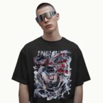 Demon Slayer Inosuke 3 Forms Boar Mask Human Face Battle Anime T Shirt
