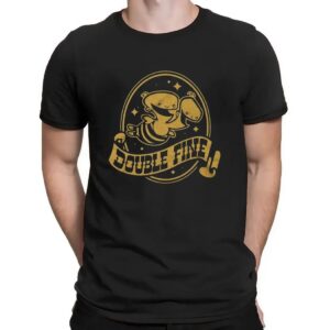 Double Fine Golden Two Head Baby 25th Anniversary T Shirt