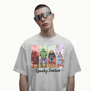 Marvel Avenger Spooky Season Superhero Deadpool Hulk Spiderman Pumpkin Halloween Party T Shirt