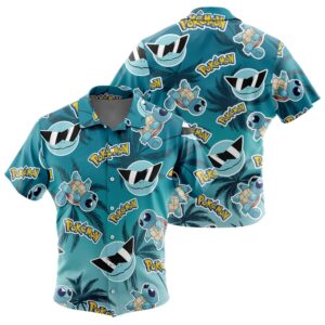 Squirtle Squad Sunglasses Pokemon 3D Button Up Hawaiian Shirt