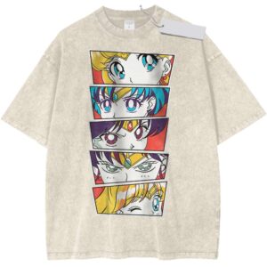 Sailor Moon Eyes Pose Comic Style Vintage Anime Retro Graphic Washed Tee