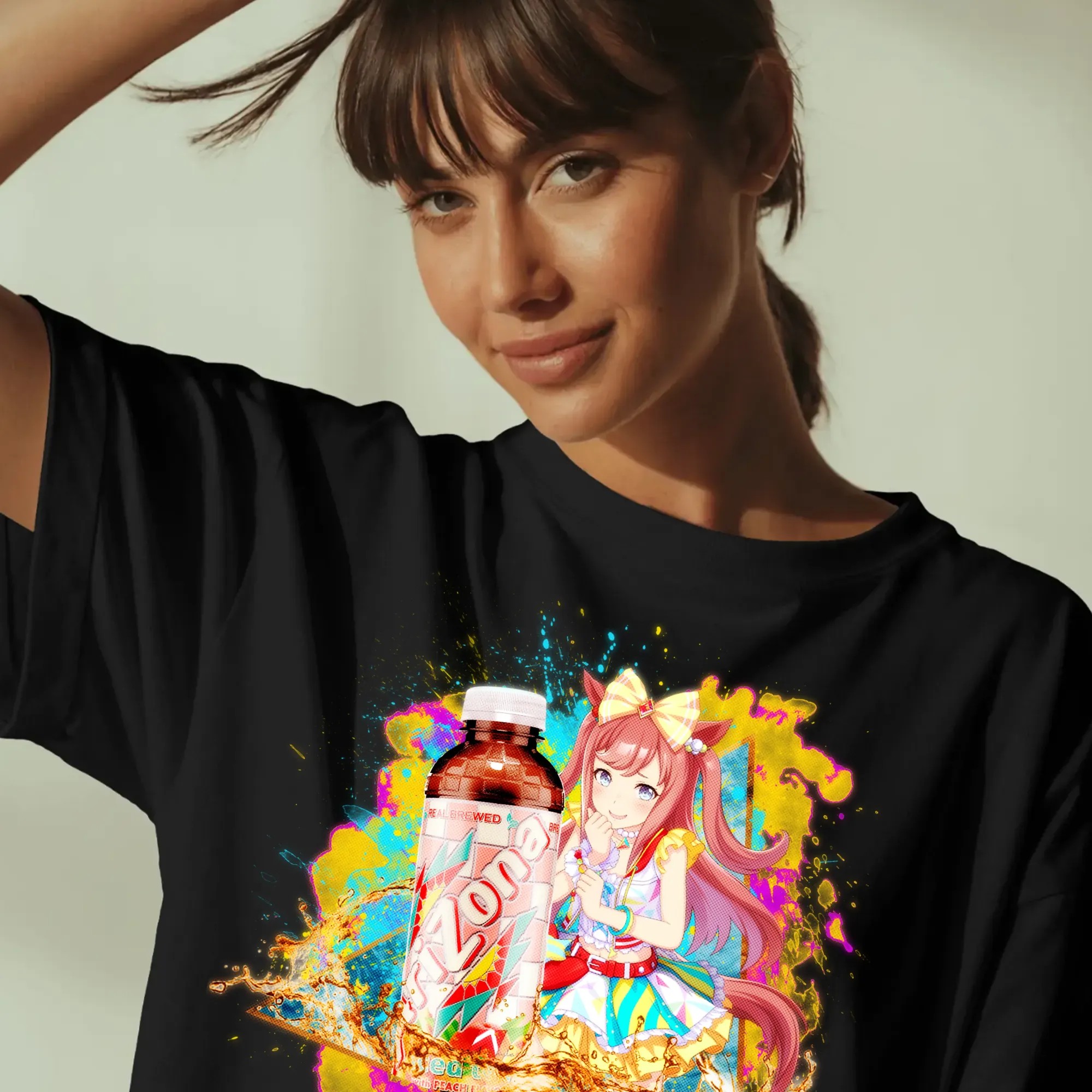 Agnes Digital Uma Musume Real Brewed Arizona Peach Iced Tea Anime Mashup T Shirt