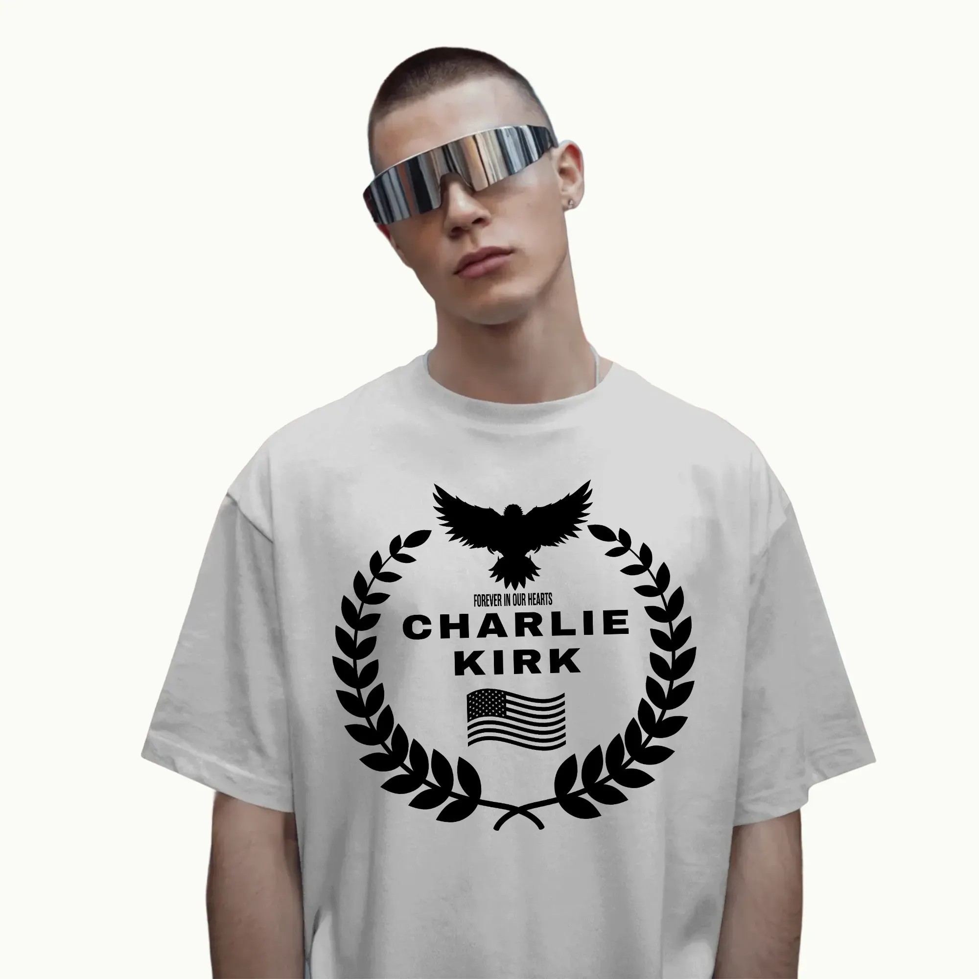 Charlie Kirk Forever In Our Hearts Memorial T Shirt