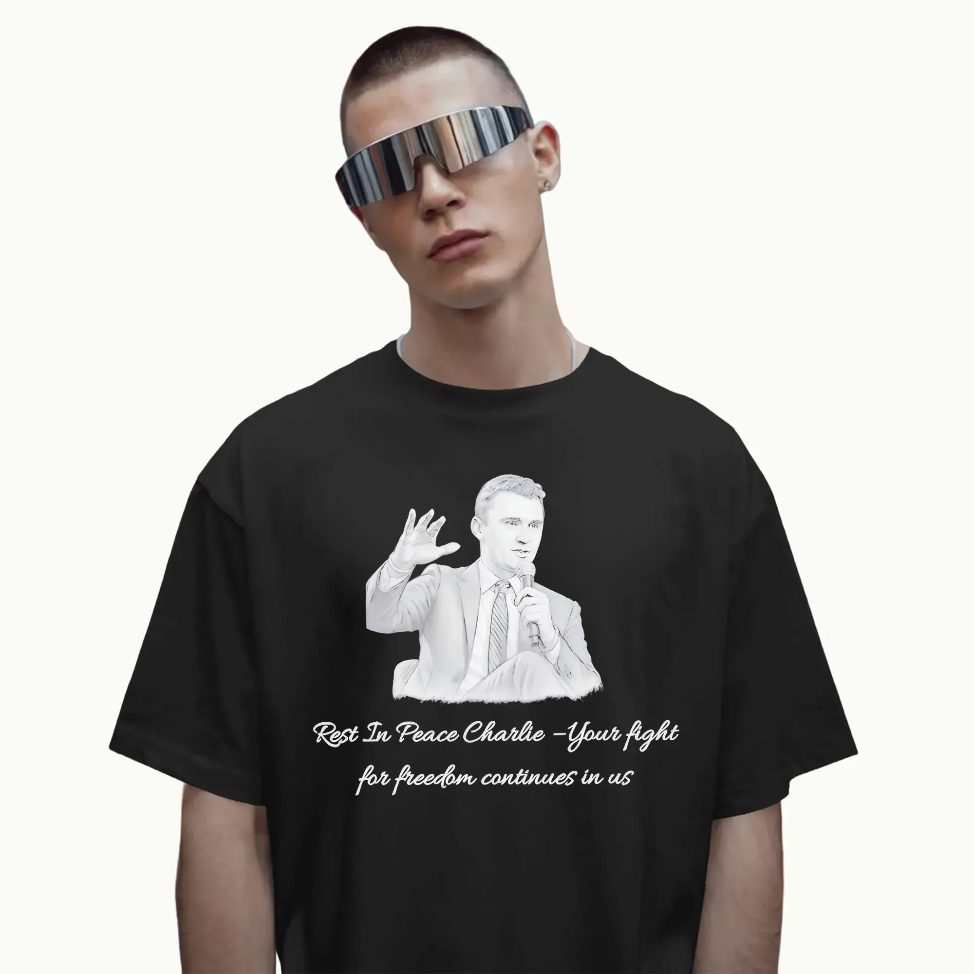 Charlie Kirk Rest In Peace Charlie Your Fight For Freedom Continue In Us T Shirt
