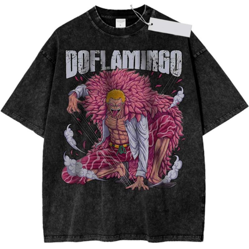 Donquixote Doflamingo One Piece Anime Vintage Washed Tee