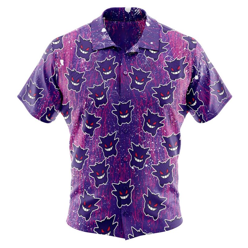 Gengar Pokemon 3D Button Up Hawaiian Shirt