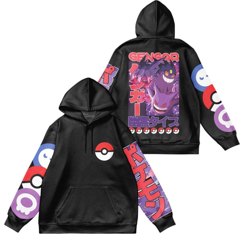 Gengar Pokemon Streetwear 3D Hoodie