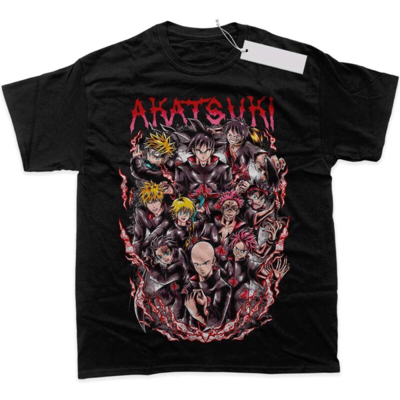 Goku, Naruto, Luffy, Tanjiro, Ichigo, Akatsuki Anime Graphic T Shirt