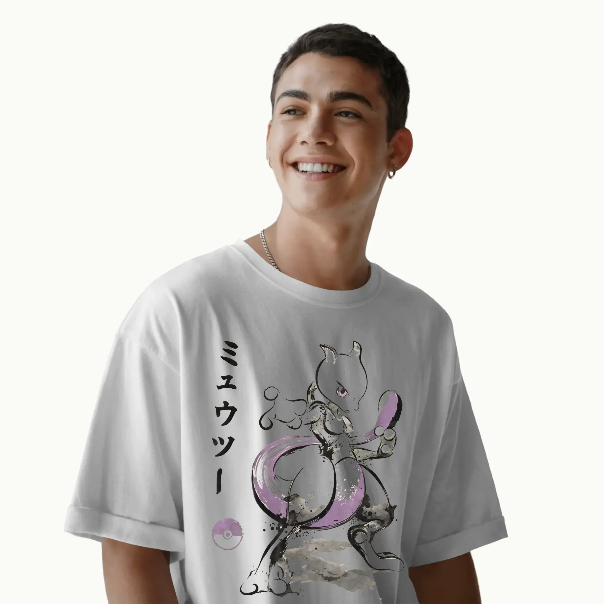Mewtwo Vintage Anime T Shirt for Pokemon Fans, Casual Tee