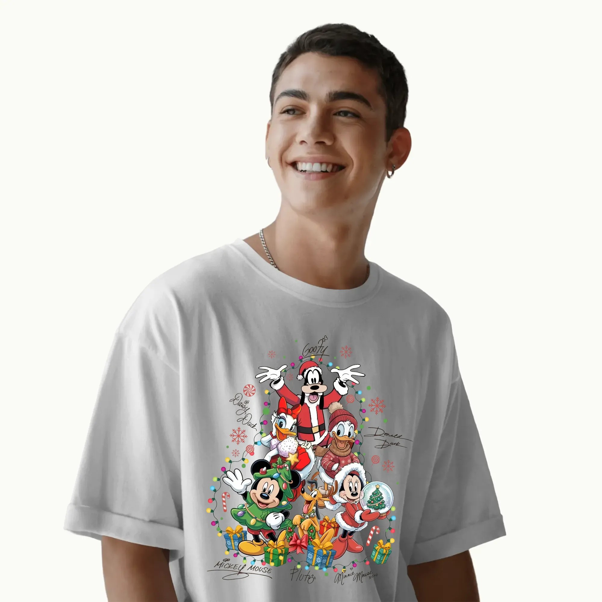 Mickey and Friends Goofy Daisy Duck Donald Duck Pluto Minnie Mouse Christmas Tree T Shirt