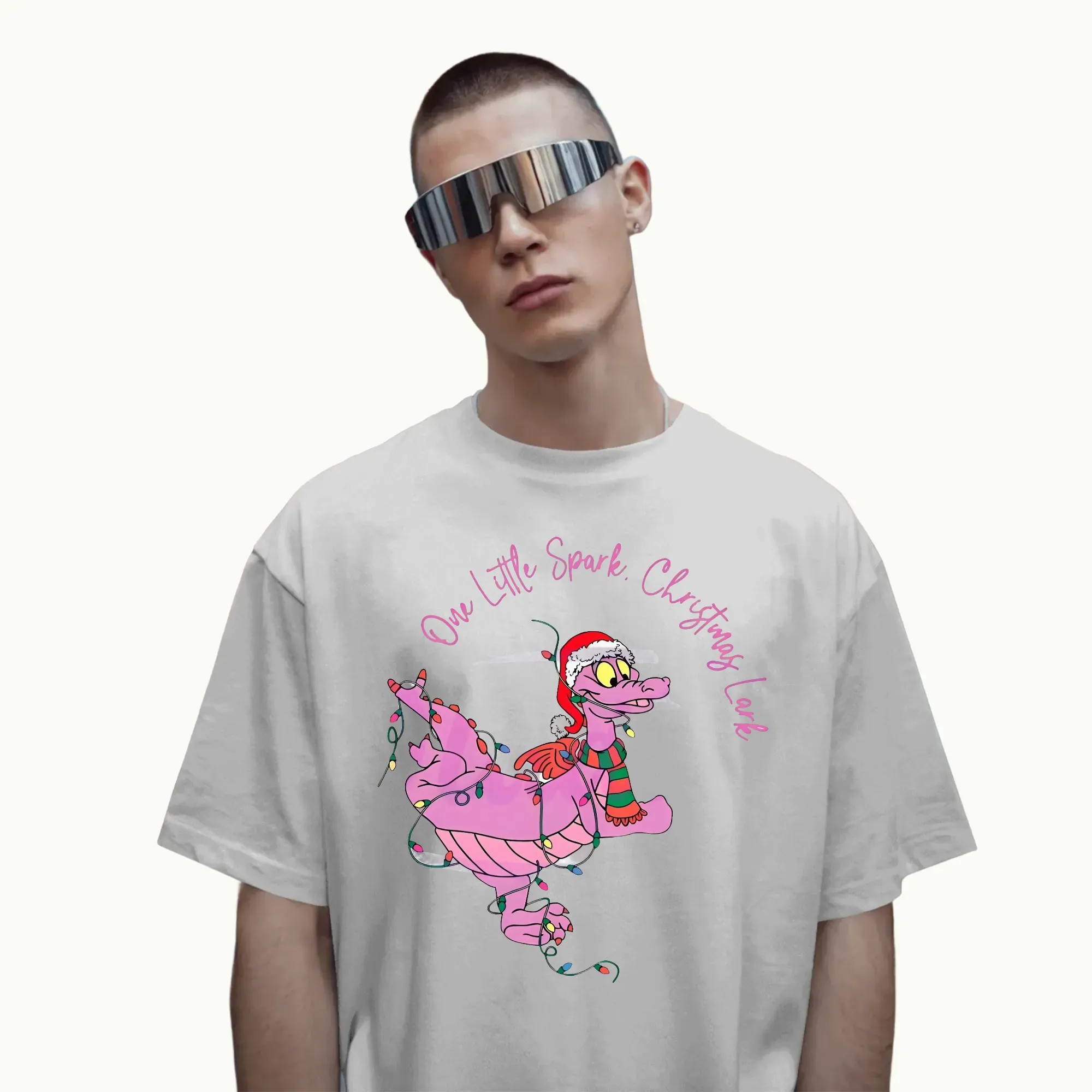 One Little Spark Figment Disney Epcot Purple Dragon Christmas T Shirt