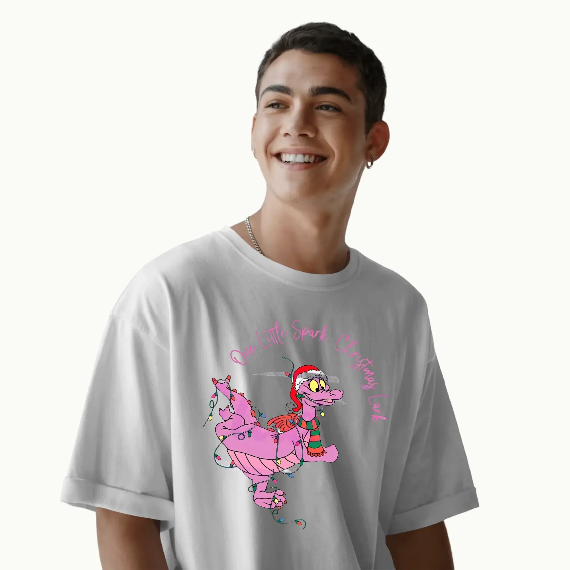 One Little Spark Figment Disney Epcot Purple Dragon Christmas T Shirt
