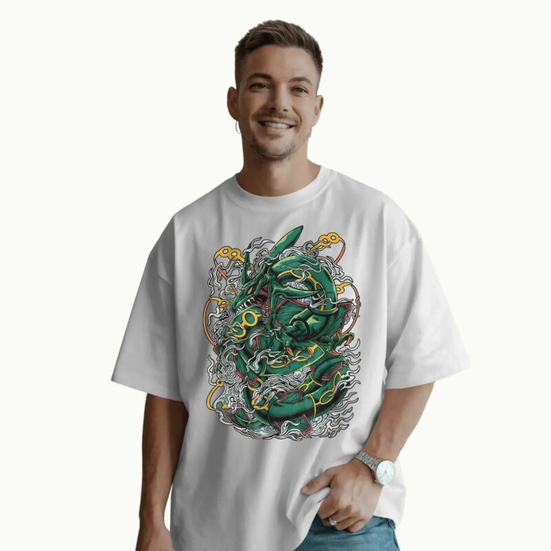 Pokemon Rayquaza Vintage T Shirt, Anime Graphic Tee for Fans