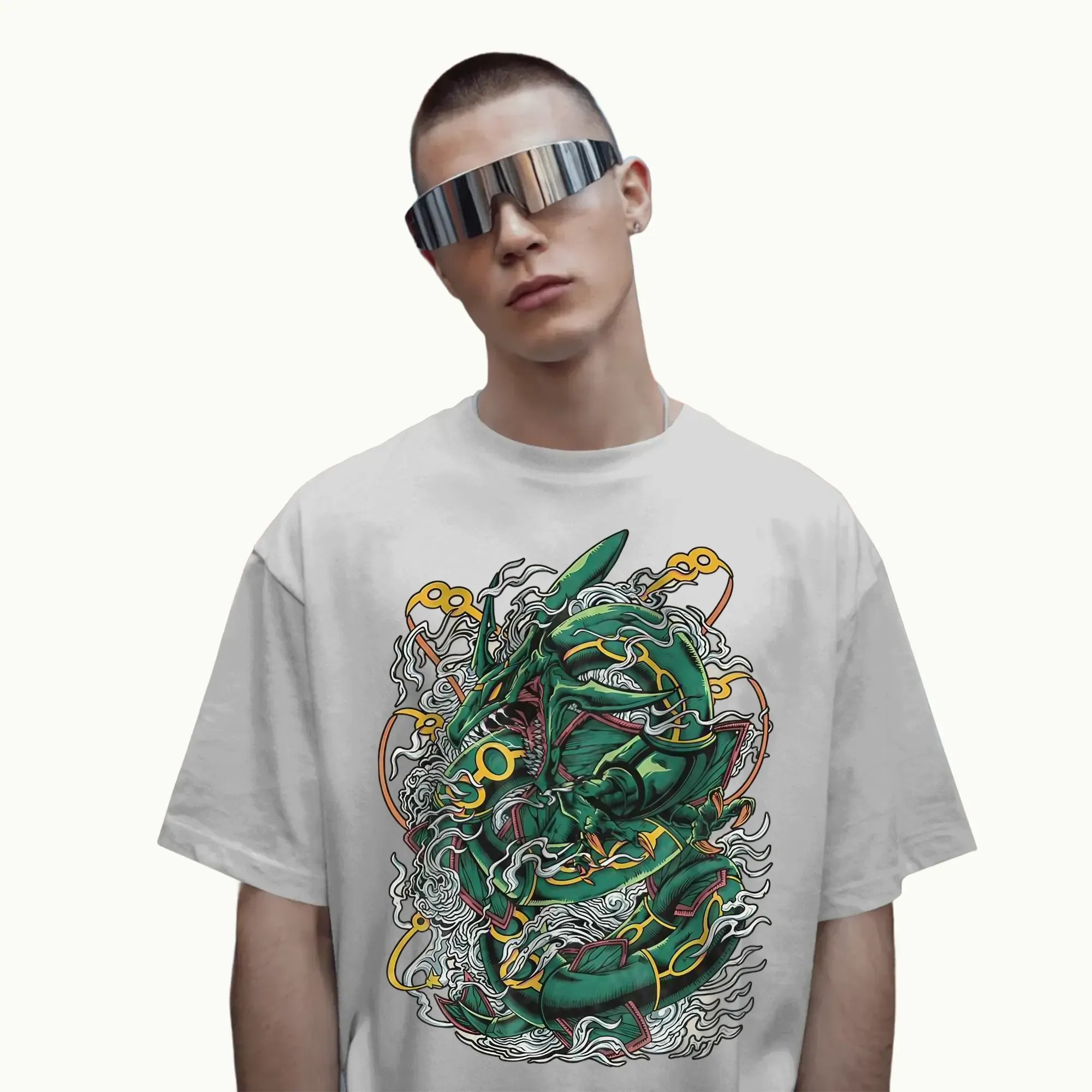 Pokemon Rayquaza Vintage T Shirt, Anime Graphic Tee for Fans