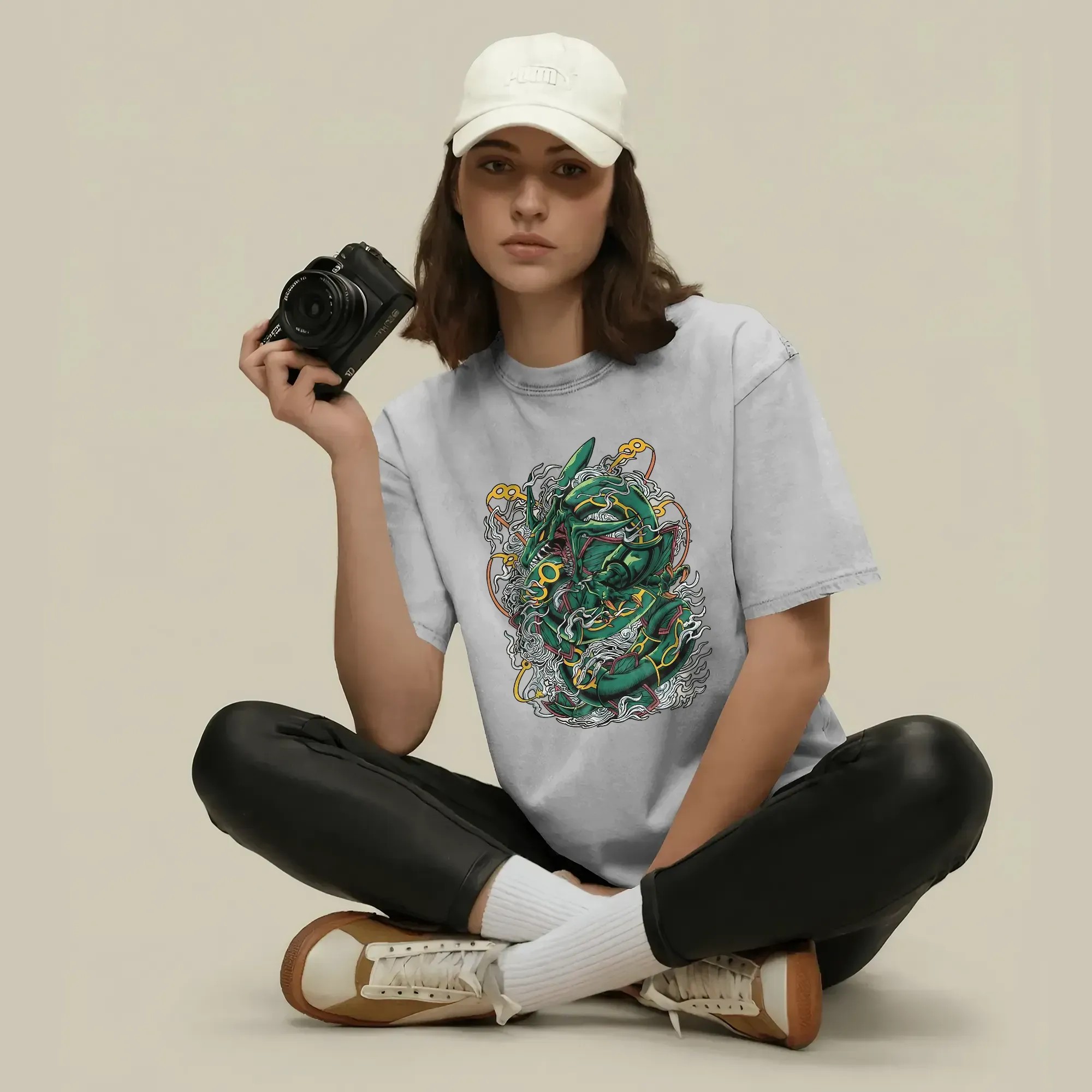Pokemon Rayquaza Vintage T Shirt, Anime Graphic Tee for Fans