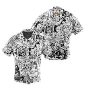 Wanted Aloha Strawhat One Piece 3D Button Up Hawaiian Shirt