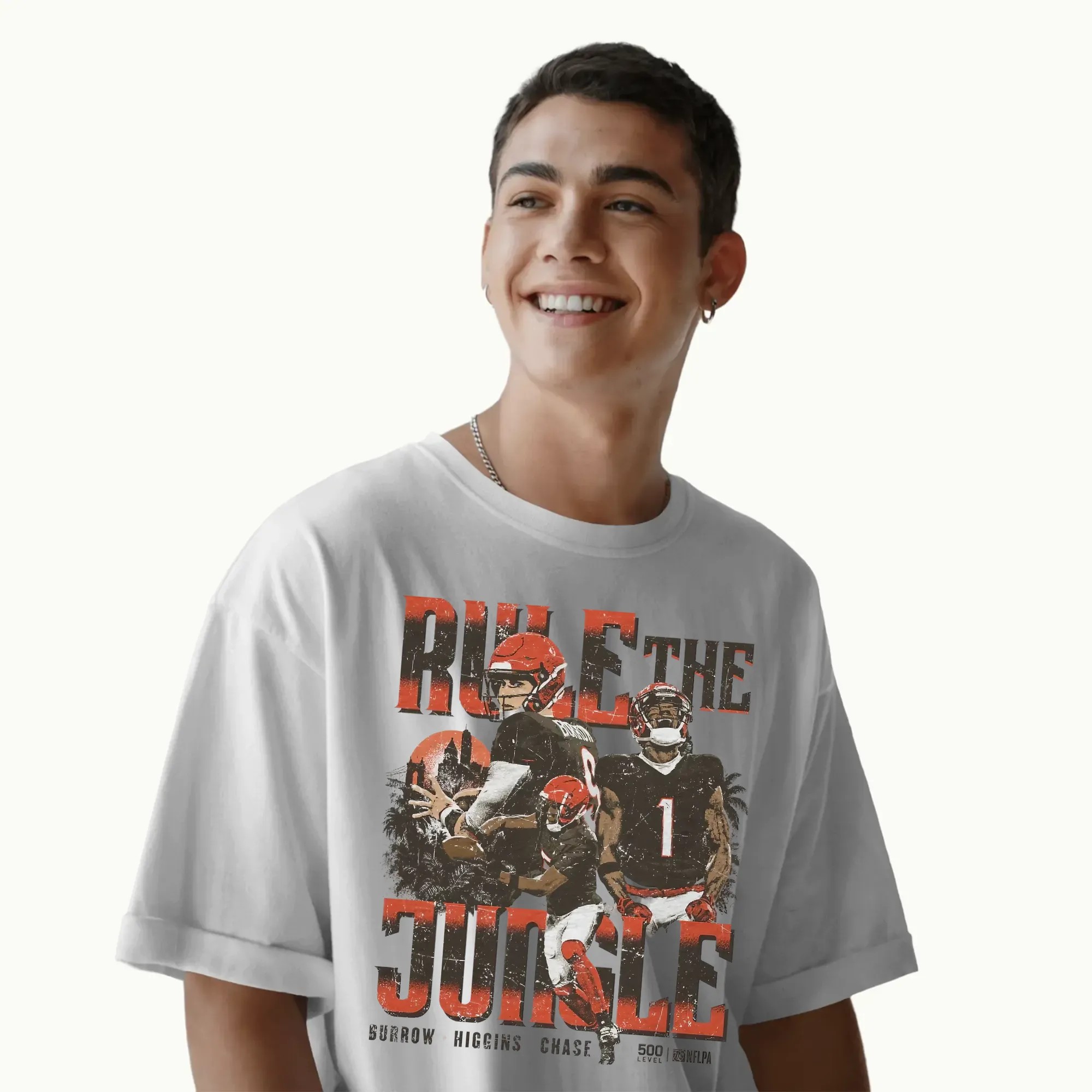 Rule The Jungle Joe Burrow Higgins Chase Cincinnati Bengals T Shirt