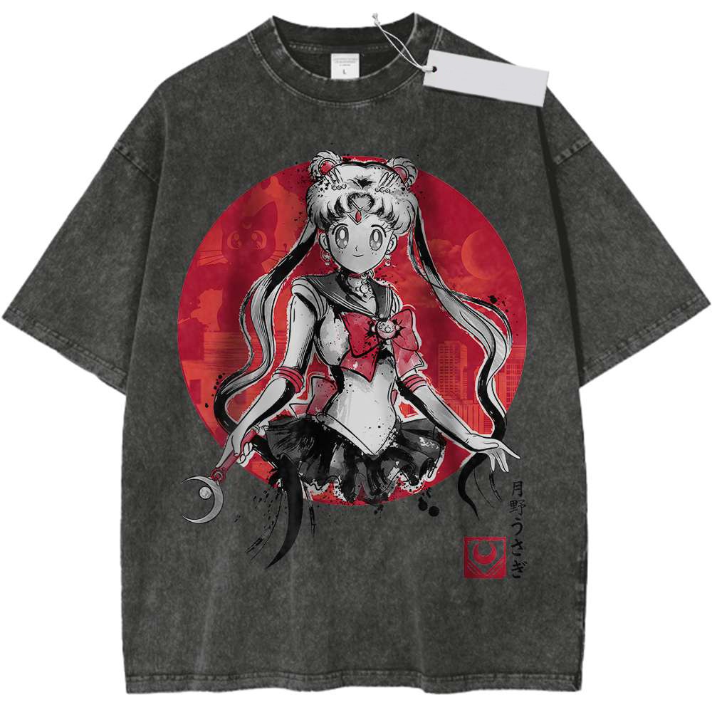 Sailor Moon Usagi Tsukino Vintage Anime Washed Tee
