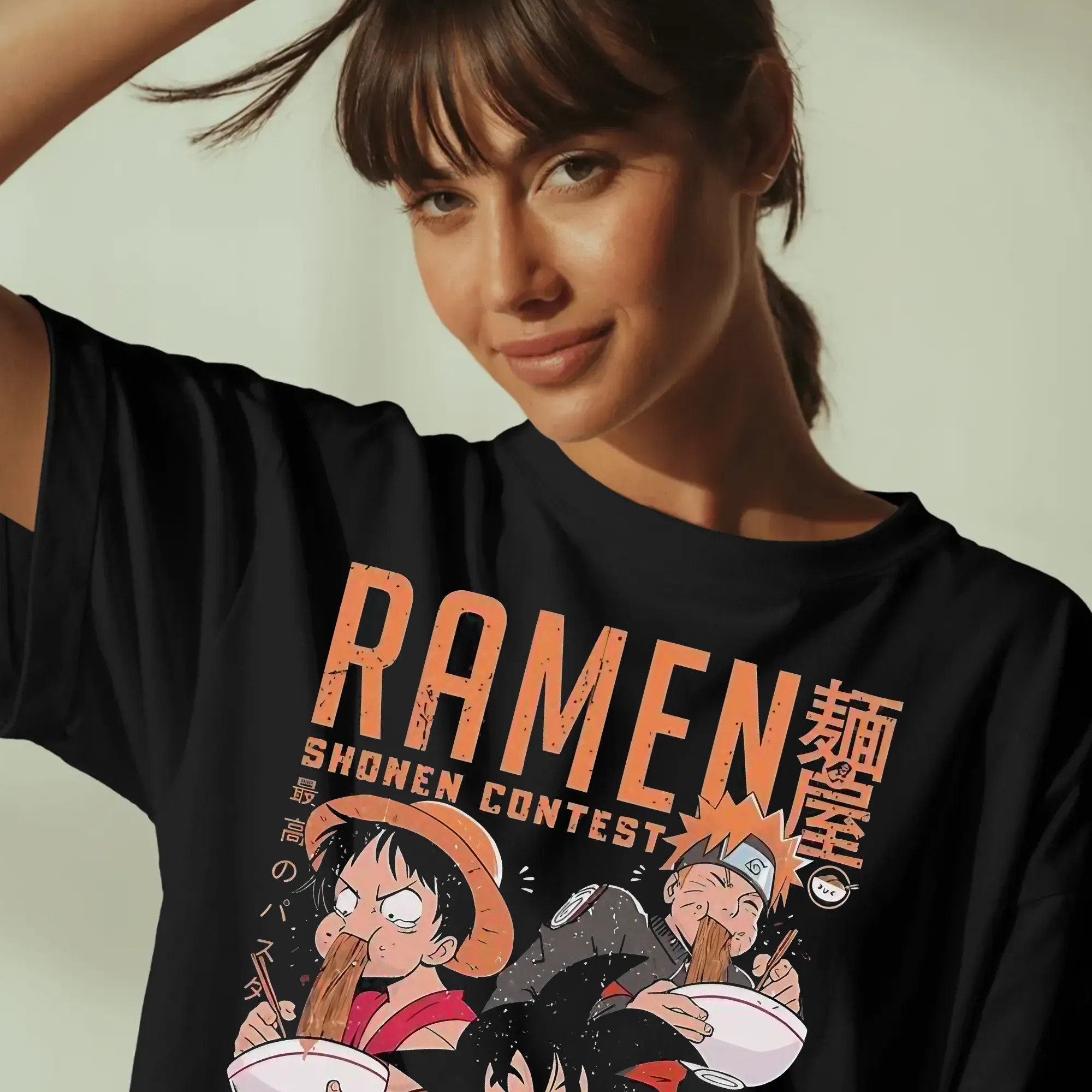 Son Goku, Luffy, Naruto Shonen Contest Anime Vintage T Shirt