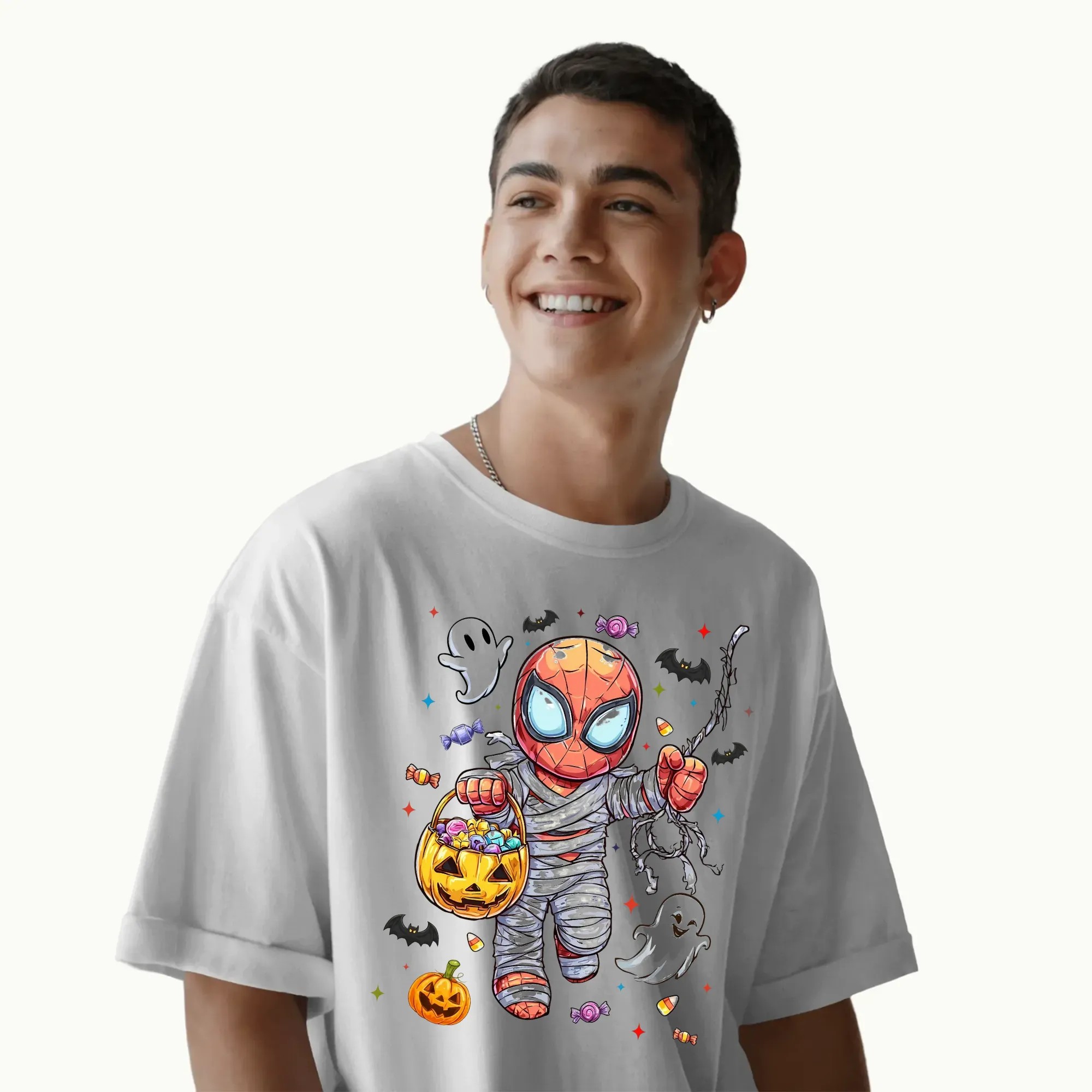 Spider Halloween Cute Chibi Superhero Trick Or Treat Spooky Season T Shirt