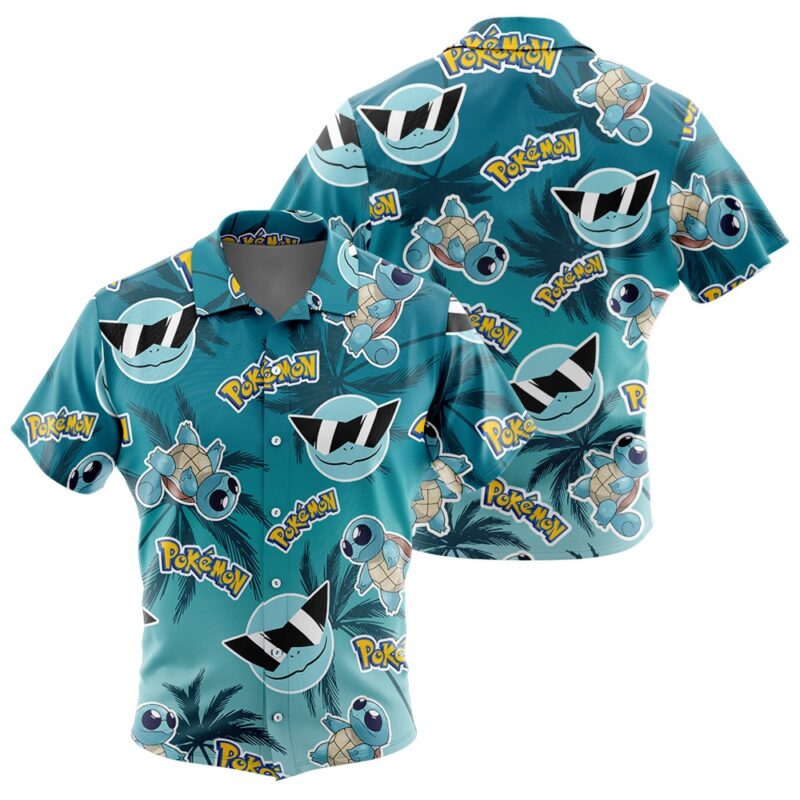 Squirtle Squad Sunglasses Pokemon 3D Button Up Hawaiian Shirt