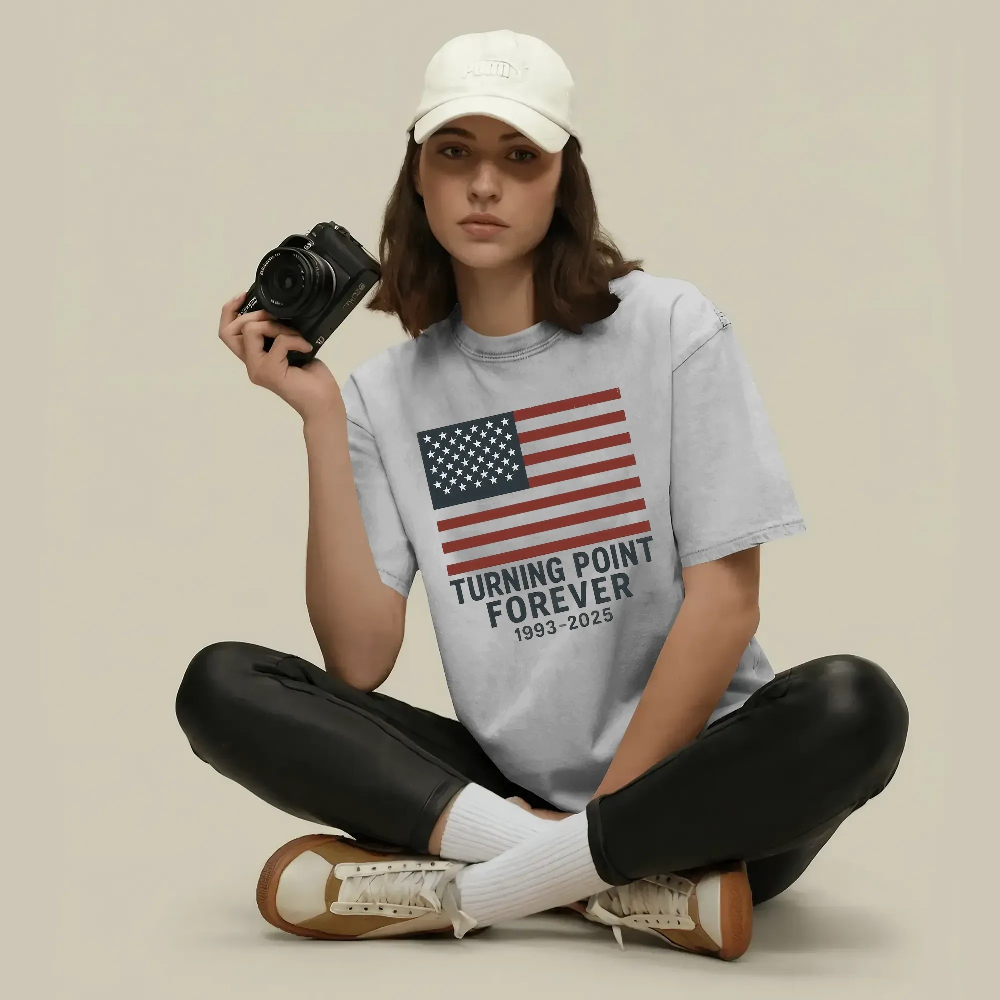 Turning Point Forever 1993 2025 Charlie Kirk American Flag T Shirt