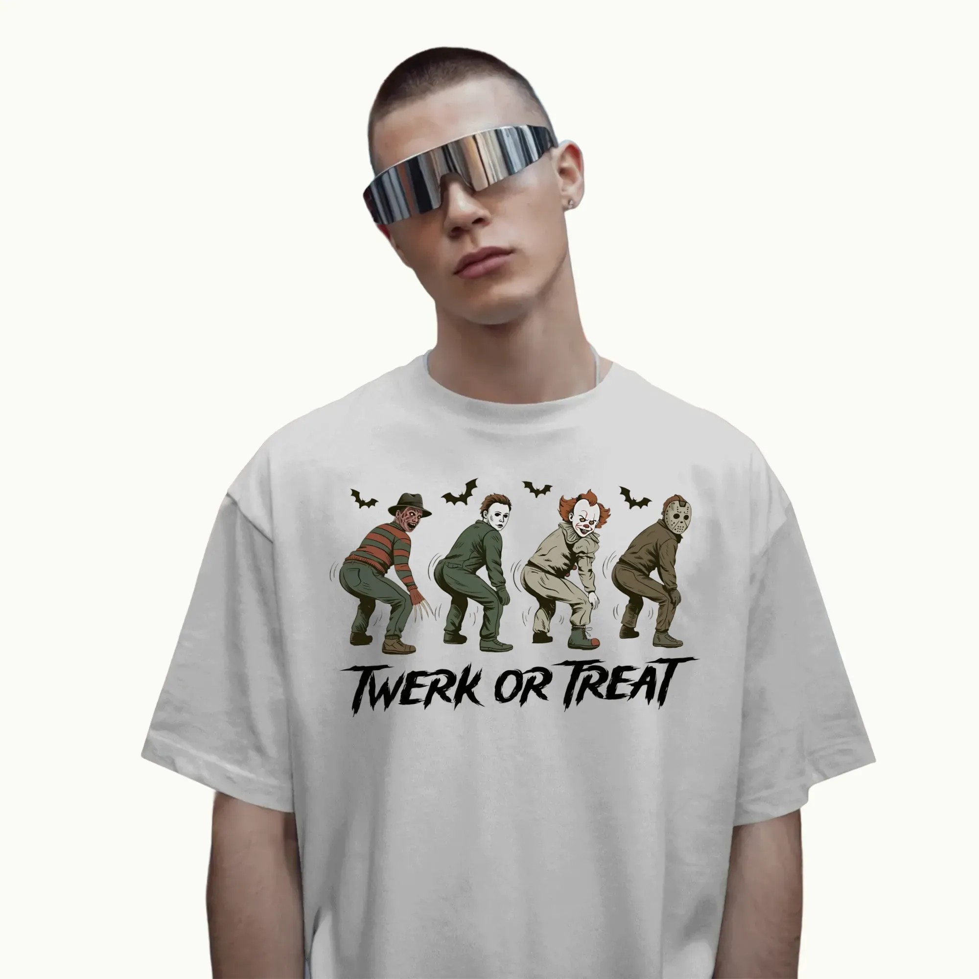 Twerk or Treat Horror Characters Dancing Killer Halloween Spooky Season T Shirt