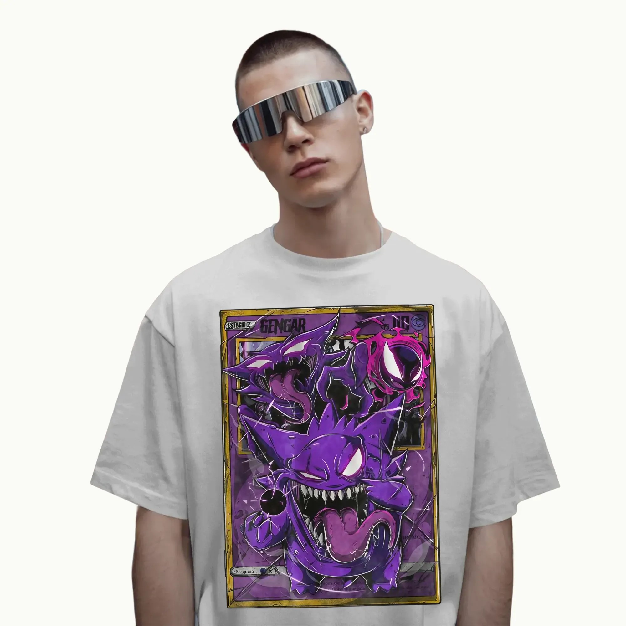 Vintage Gengar Pokémon Anime Card T Shirt for Fans and Collectors