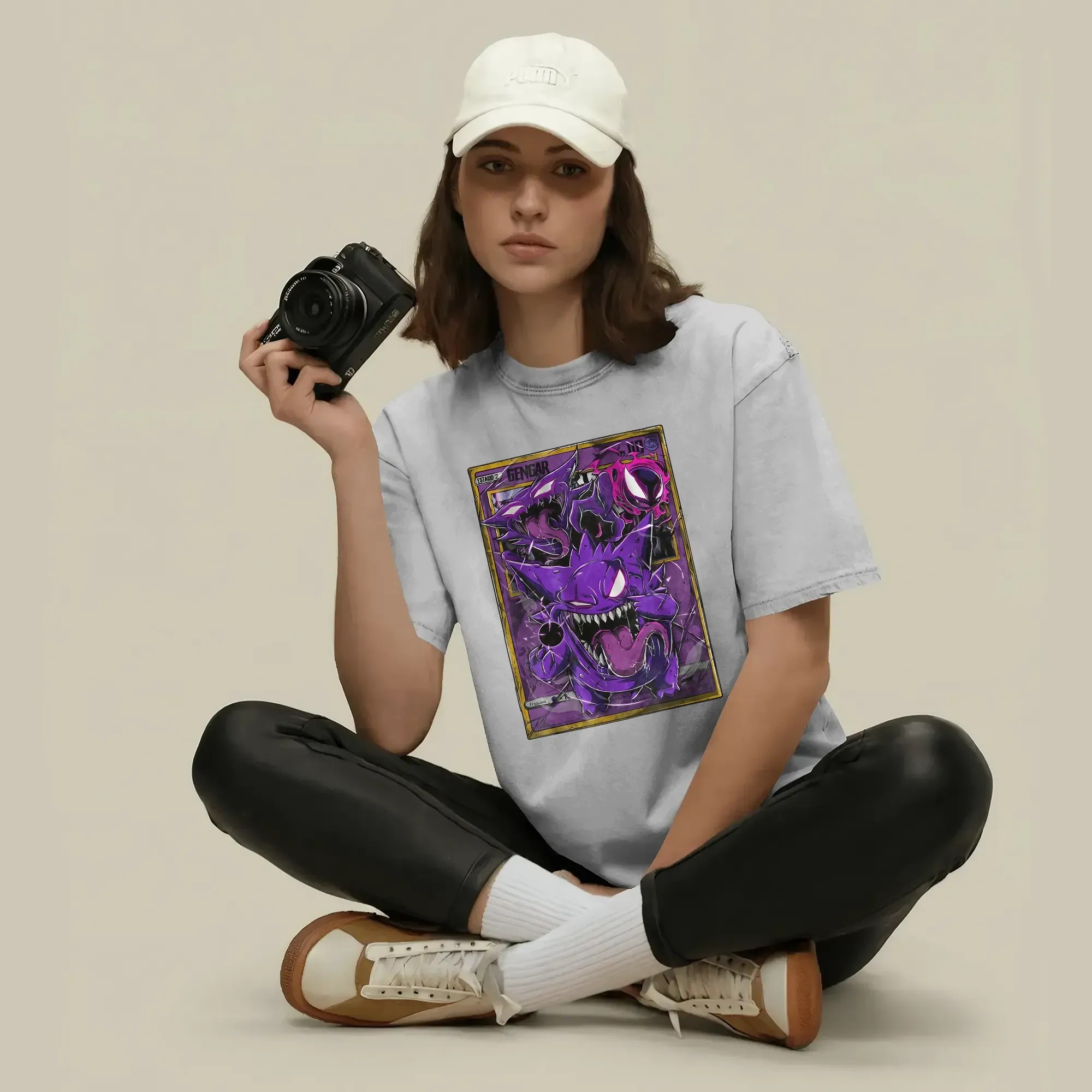 Vintage Gengar Pokémon Anime Card T Shirt for Fans and Collectors