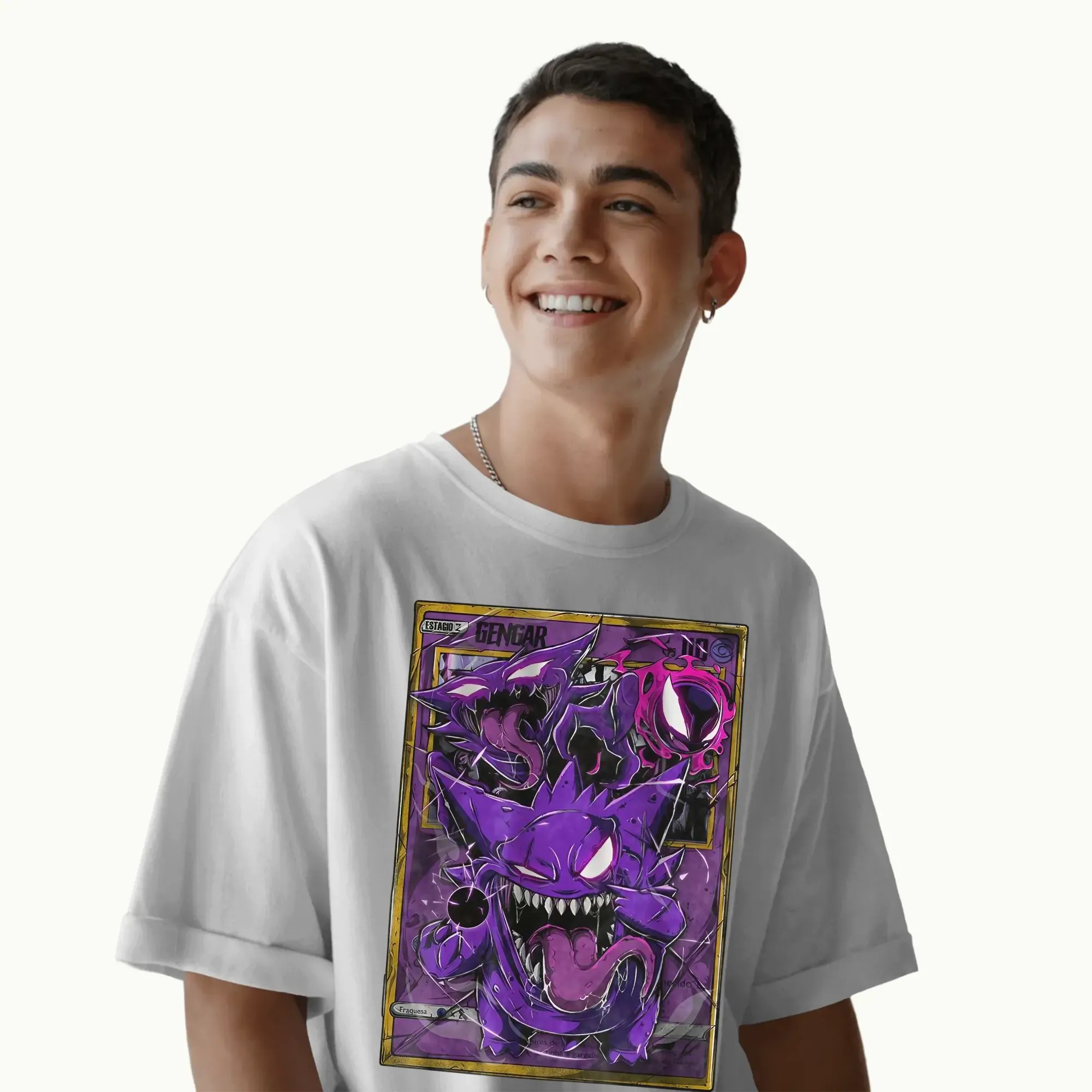 Vintage Gengar Pokémon Anime Card T Shirt for Fans and Collectors