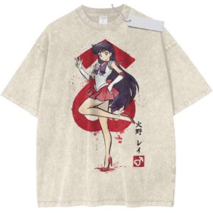 Sailor Mars Rei Hino Sailor Moon Vintage Washed Tee