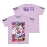 Sun God Nika Monkey D Luffy Gear 5th V2 One Piece Streetwear Double Sided T Shirt
