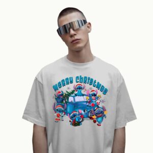 Stitch Merry Christmas 2025 Truck T Shirt