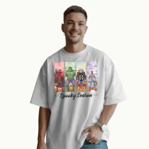 Marvel Avenger Spooky Season Superhero Deadpool Hulk Spiderman Pumpkin Halloween Party T Shirt