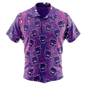 Gengar Pokemon 3D Button Up Hawaiian Shirt