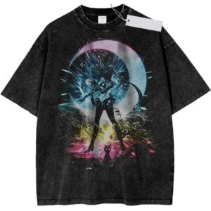 Sailor Moon Usagi Tsukino Moon Storm Vintage Anime Washed Tee