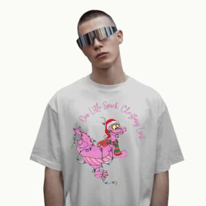 One Little Spark Figment Disney Epcot Purple Dragon Christmas T Shirt