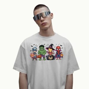 Retro Superheros Chibi Boy Halloween Spooky Season T Shirt